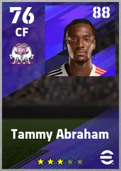 Tammy Abraham eFootball 2026 player card — 76 OVR CF