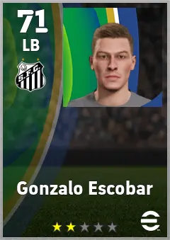 Gonzalo Escobar eFootball 2026 player card — 71 OVR LB