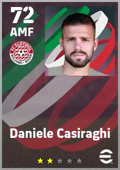 Daniele Casiraghi eFootball 2026 player card — 72 OVR AMF
