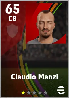 Claudio Manzi eFootball 2026 player card — 65 OVR CB