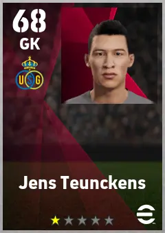 Jens Teunckens eFootball 2026 player card — 68 OVR GK
