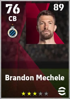 Brandon Mechele eFootball 2026 player card — 76 OVR CB