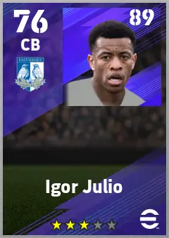 Igor Julio eFootball 2026 player card — 76 OVR CB