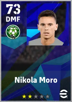 Nikola Moro eFootball 2026 player card — 73 OVR DMF