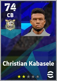 Christian Kabasele eFootball 2026 player card — 74 OVR CB