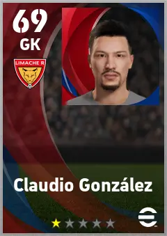 Claudio Gonzalez eFootball 2026 player card — 69 OVR GK