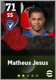 Matheus Jesus eFootball 2026 player card — 71 OVR SS