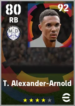 T. Alexander-Arnold eFootball 2026 player card — 80 OVR RB
