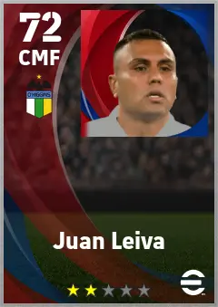 Juan Leiva eFootball 2026 player card — 72 OVR CMF