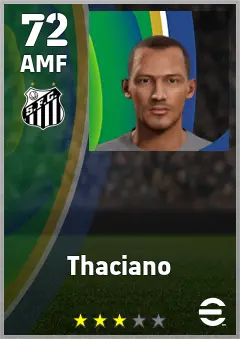 Thaciano eFootball 2026 player card — 72 OVR AMF