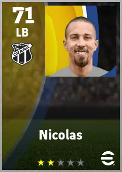 Nicolas eFootball 2026 player card — 71 OVR LB