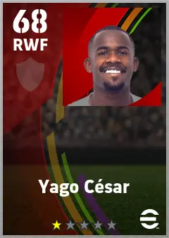Yago Cesar eFootball 2026 player card — 68 OVR RWF