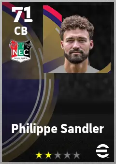 Philippe Sandler eFootball 2026 player card — 71 OVR CB