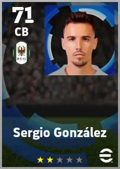Sergio Gonzalez eFootball 2026 player card — 71 OVR CB