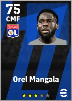 Orel Mangala eFootball 2026 player card — 75 OVR CMF