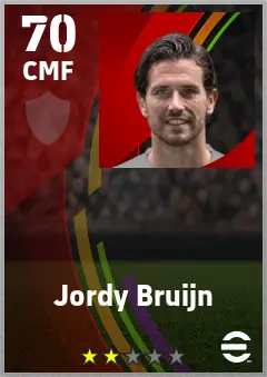 Jordy Bruijn eFootball 2026 player card — 70 OVR CMF