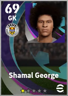 Shamal George eFootball 2026 player card — 69 OVR GK