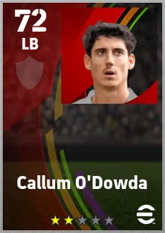 Callum O Dowda eFootball 2026 player card — 72 OVR LB