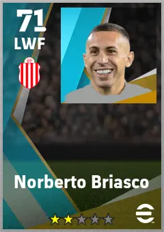 Norberto Briasco eFootball 2026 player card — 71 OVR LWF