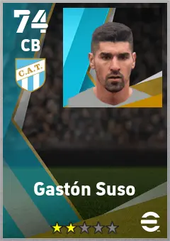 Gaston Suso eFootball 2026 player card — 74 OVR CB