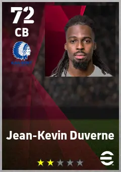 Jean-Kevin Duverne eFootball 2026 player card — 72 OVR CB