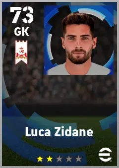 Luca Zidane eFootball 2026 player card — 73 OVR GK