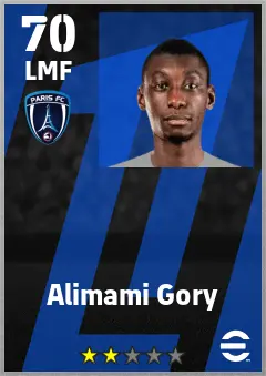 Alimami Gory eFootball 2026 player card — 70 OVR LMF