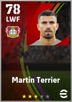 Martin Terrier eFootball 2026 player card — 78 OVR LWF