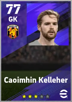 Caoimhin Kelleher eFootball 2026 player card — 77 OVR GK