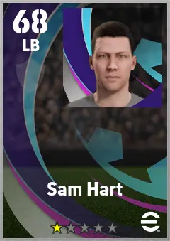 Sam Hart eFootball 2026 player card — 68 OVR LB