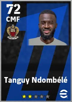 Tanguy Ndombele eFootball 2026 player card — 72 OVR CMF