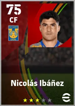 Nicolas Ibanez eFootball 2026 player card — 75 OVR CF