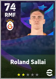 Roland Sallai eFootball 2026 player card — 74 OVR RMF