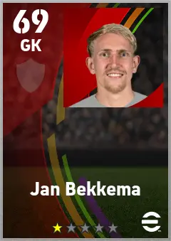 Jan Bekkema eFootball 2026 player card — 69 OVR GK