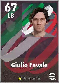 Giulio Favale eFootball 2026 player card — 67 OVR LB