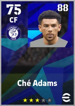 Che Adams eFootball 2026 player card — 75 OVR CF
