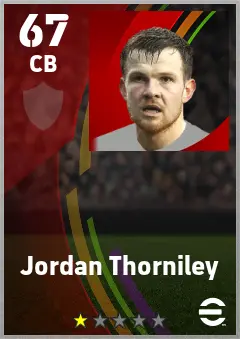 Jordan Thorniley eFootball 2026 player card — 67 OVR CB