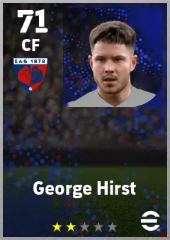 George Hirst eFootball 2026 player card — 71 OVR CF