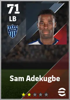 Sam Adekugbe eFootball 2026 player card — 71 OVR LB