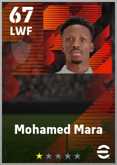 Mohamed Mara eFootball 2026 player card — 67 OVR LWF