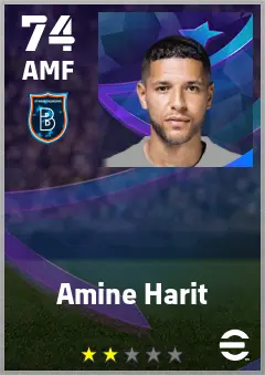 Amine Harit eFootball 2026 player card — 74 OVR AMF