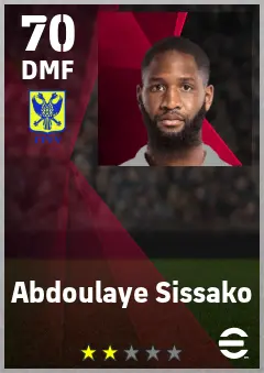 Abdoulaye Sissako eFootball 2026 player card — 70 OVR DMF