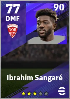 Ibrahim Sangare eFootball 2026 player card — 77 OVR DMF