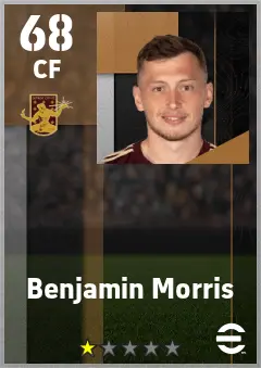 Benjamin Morris eFootball 2026 player card — 68 OVR CF