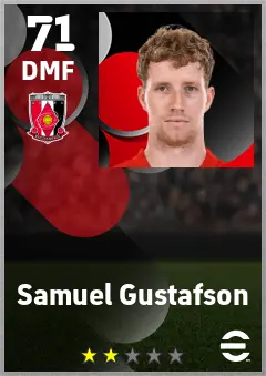 Samuel Gustafson eFootball 2026 player card — 71 OVR DMF