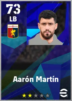 Aaron Martin eFootball 2026 player card — 73 OVR LB