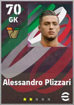 Alessandro Plizzari eFootball 2026 player card — 70 OVR GK