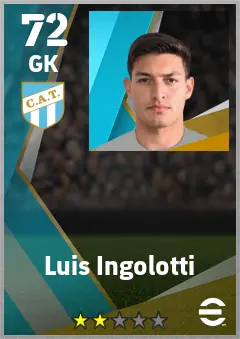 Luis Ingolotti eFootball 2026 player card — 72 OVR GK