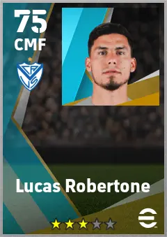 Lucas Robertone eFootball 2026 player card — 75 OVR CMF