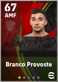 Branco Provoste eFootball 2026 player card — 67 OVR AMF